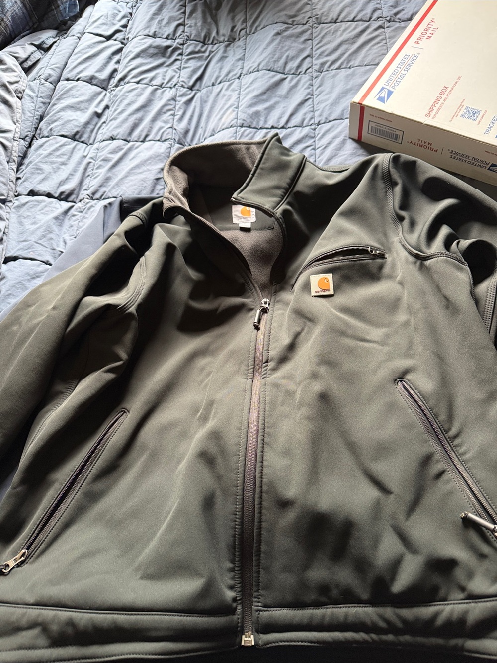 Carhartt Men's Olive Green Full-Zip Performance Jacket